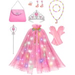 Déguisement de princesse lumineux pour filles de 3, 4, 5, 6 ans, vêtements d'habillage pour tout-petits, jouet de princesse, cadeau d'anniversaire pour enfants