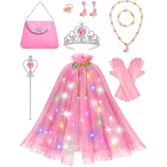 Déguisement de princesse lumineux pour filles de 3, 4, 5, 6 ans, vêtements d'habillage pour tout-petits, jouet de princesse, cadeau d'anniversaire pour enfants