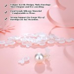 Lot de 32 + 200 fermoirs de boucles d'oreilles en silicone transparent pour supports de boucles d'oreilles lourdes, fermoirs de boucles d'oreilles en caoutchouc confortables pour gros clous, fermoirs de boucles d'oreilles de remplacement pour oreilles tom
