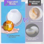 LET'S RESIN 9 pièces moules en silicone sphère pour résine, moules en résine sphère 3D sans couture améliorés, grands moules en résine époxy à boule ronde pour la conservation des fleurs, moulage de résine, savon, bougie