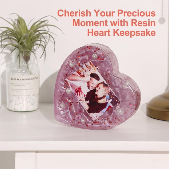 LET'S RESIN Lot de 8 moules en résine de silicone, moules en résine époxy profonde pour la conservation des bouquets de fleurs, grands moules en silicone pour le moulage de résine, y compris un moule en résine carré hexagonal en forme de cœur