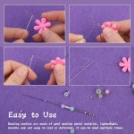 Lot de 58 aiguilles à perles pour la fabrication de bijoux, aiguilles à gros chas, aiguilles à perles ultra fines en acier inoxydable, chas flexible, parfaites pour les perles, la broderie et les travaux manuels.