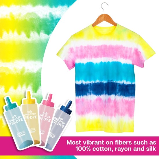 Tulip Kit de teinture en une étape, 4 couleurs à rayures, activité de bricolage et idée cadeau, multicolore