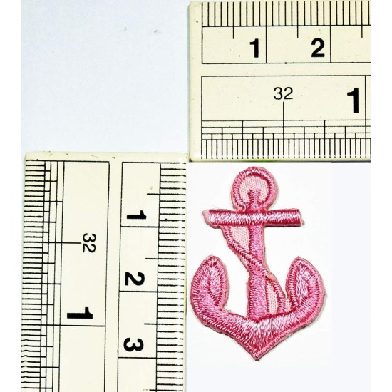 Umama Patch Lot de 3 mini ancre rose dessin animé autocollant en tissu corde d'ancre marine marin naval fer sur patchs brodés appliques machine à broder aiguille projets d'artisanat garçons filles enfants bricolage
