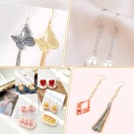 Kit de fabrication de boucles d'oreilles hypoallergéniques, modacraft 2000 pièces, kit de fournitures de fabrication de boucles d'oreilles avec crochets hypoallergéniques, accessoires de boucles d'oreilles, dos, épingles, anneaux ouverts pour la fabricati