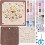 INFUNLY Kit d'art en bois en tissu d'abeille 17 x 17 cm, kit d'art en noyer avec tissu matelassé, kits d'artisanat en bois d'abeille avec instructions (français non garanti) Kits d'art à insérer pour l'artisanat, cadeaux d'anniversaire