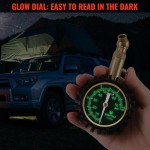 ETENWOLF Manomètre de pneu pour voiture 0-75 PSI, manomètre avec grand cadran lumineux, calibré selon ANSI B40.1 Grade A (plus-moins 1 %), jauge de pneu pour accessoires de voiture (noir)