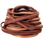 TeeLiy Cordon plat en cuir véritable de 3 mm, cordon de tressage marron clair pour la fabrication de bijoux, lacets de chaussures en cuir, arts et travaux manuels (Tan_3MM_5Yards)