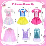 16 pièces de vêtements de princesse pour petite fille, ensemble cadeau de costume de jeu de rôle, tenue de jeu de simulation de sirène de princesse, jouets pour petites filles, cadeaux de fête d'anniversaire cosplay pour filles âgées de 3 4 5 6 7 ans et p