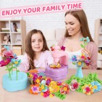 DAISRED Kits d'artisanat de fleurs, jouets, paniers de Pâques, cadeaux pour enfants, arts et travaux manuels pour filles âgées de 4 à 6 à 8 ans, kit de fabrication de fleurs DIY pour enfants, cadeaux d'anniversaire pour filles et garçons de 4, 5, 6, 7, 8,