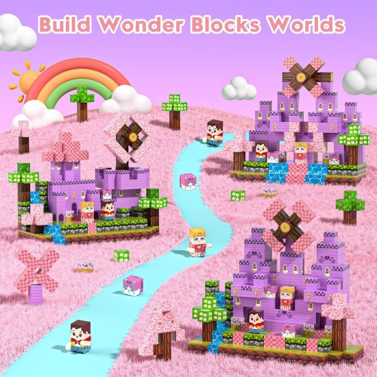 Blocs magnétiques, blocs de construction magnétiques 100 pièces, jouets sensoriels STEM avec construction de château de princesse – tuiles magnétiques créatives pour les tout-petits âgés de 3 ans et plus, garçons et filles – cadeaux de fête d'anniversaire