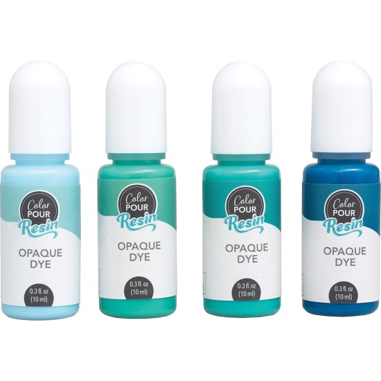 American Crafts Color Pour Résine Colorants .3oz 4/Pkg-Opaque - Cool