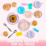 JOYIN 35 pièces ensemble de thé licorne pour petites filles, ensemble de théière en étain, jouet de cuisine princesse Tea Time avec dessert, beignet, étui de transport pour cadeaux d'anniversaire de Pâques enfants tout-petits âgés de 3 4 5 6