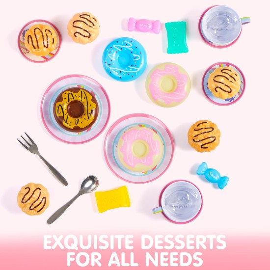 JOYIN 35 pièces ensemble de thé licorne pour petites filles, ensemble de théière en étain, jouet de cuisine princesse Tea Time avec dessert, beignet, étui de transport pour cadeaux d'anniversaire de Pâques enfants tout-petits âgés de 3 4 5 6