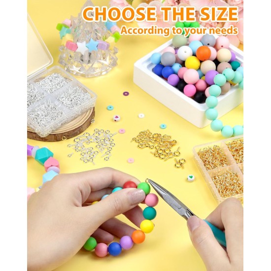 FIVEIZERO Lot de 600 petites épingles à œil pour la fabrication de bijoux et les travaux manuels, mini vis à œillets pour projets artistiques et breloques en perles, petits crochets à œil pour travaux manuels (or et argent, 3 tailles)