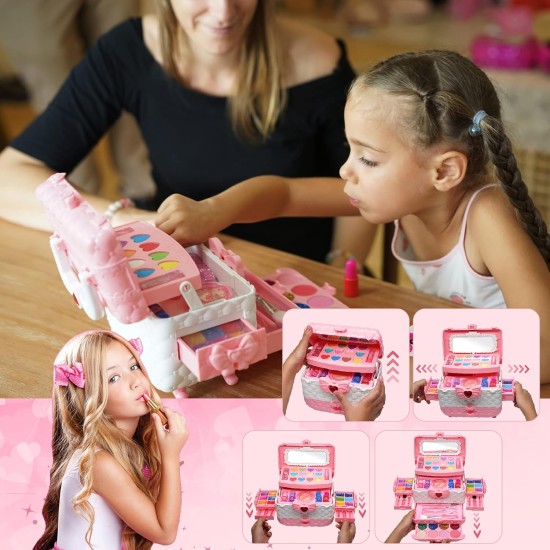 Ensembles de maquillage pour enfants pour filles – Ensembles de maquillage pour filles de 5 à 8 ans, Maquillaje para Niñas, kit de maquillage de jeu, meilleurs jouets pour petite fille, articles de princesse pour tout-petits, âges 3456789, cadeaux d'anniv