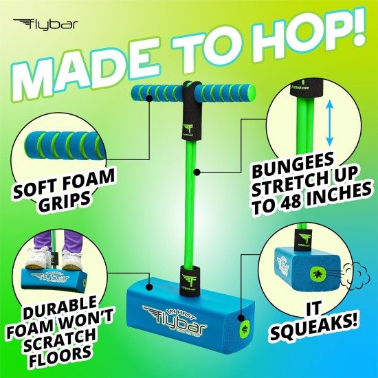 Flybar My First Foam Pogo Jumper pour enfants Pogo Stick amusant et sûr pour les tout-petits, mousse durable et élastique pour 3 ans et plus, supporte jusqu'à 250 lb