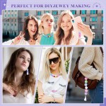 Lot de 320 perles pour stylos, perles focales de 14 mm et perles d'espacement en strass de 8 mm, adaptées pour les stylos, bracelets, porte-clés, fabrication de bijoux, perles acryliques arc-en-ciel, cadeaux de Noël