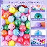 Lot de 320 perles pour stylos, perles focales de 14 mm et perles d'espacement en strass de 8 mm, adaptées pour les stylos, bracelets, porte-clés, fabrication de bijoux, perles acryliques arc-en-ciel, cadeaux de Noël