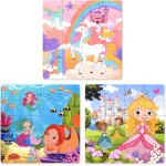 Puzzles magnétiques pour enfants de 3 à 5 ans, puzzles de voyage 3 en 1 princesse licorne sirène pour enfants de 4 à 6 ans, jouets d'activités de voyage en voiture, avion, cadeaux de Pâques pour filles