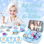 INNOCHEER Kit de maquillage pour enfants de 3 à 5 ans, kit de maquillage pour enfants de 3 à 5 ans, jouets La Reine des Neiges pour enfants, faux maquillage, jouets cadeaux pour filles de 3, 4, 5, 6, 7 ans et plus (pas de vrai maquillage)