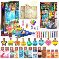 Kit de potions magiques pour filles – Kit de potions féeriques 22 potions, kit de mélange magique pour enfants de 6, 7, 8, 9, 10, 12 ans et plus, kit de fabrication de potions mystérieuses, kit d'artisanat, cadeaux, jouets pour Noël, Halloween, anniversai