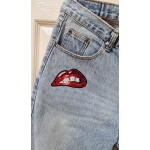 Paillettes sexy rouges lèvres mordantes patchs brodés symboles badge vêtements jeans t-shirt chapeau sacs à dos pour hommes femmes garçons filles (2 pièces)