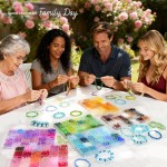 Kit de fabrication de bracelets en perles de verre de 6 mm, 7 200 pièces, 144 couleurs assorties, perles de cristal pour bracelets et fabrication de bijoux, perles rondes en verre craquelé pour bricolage, colliers d'amitié, bracelets de boucles d'oreilles