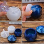 Juome Moules en résine pour pots en silicone, pots à champignons, moules en silicone avec couvercle pour moulage en résine époxy pour boîte de rangement de bijoux, récipient à bonbons, décoration de la maison