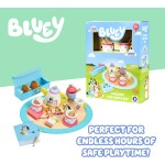 8th Wonder Bluey Toys Service à thé en bois 18 pièces durable avec plateau, théière, cuillères à café et plus encore, jeu de simulation pour les tout-petits à partir de 3 ans