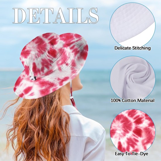 Silkfly Chapeau bob en coton blanc pour teinture par nouage, articles blancs à nouer, kit de teinture pour adultes, chapeau de plage en vrac