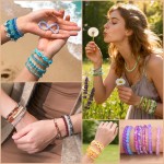 Kit de fabrication de bracelets en perles de verre de 6 mm, 7 200 pièces, 144 couleurs assorties, perles de cristal pour bracelets et fabrication de bijoux, perles rondes en verre craquelé pour bricolage, colliers d'amitié, bracelets de boucles d'oreilles