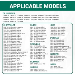 Capteur TPMS, capteur de surveillance de pression des pneus GM 315 MHz compatible pour Chevy Silverado GMC Cadillac Buick Pontiac Saturn Hummber Saab Remplace # 13598771 13598772 13586335 13581558 Lot de 4