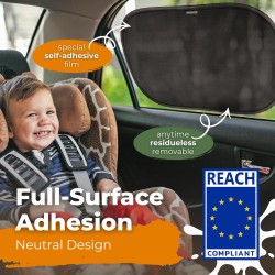 Lot de 2 pare-soleil de voiture pour bébé avec protection UV certifiée – 50,8 x 30,5 cm