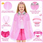 16 pièces de vêtements de princesse pour petite fille, ensemble cadeau de costume de jeu de rôle, tenue de jeu de simulation de sirène de princesse, jouets pour petites filles, cadeaux de fête d'anniversaire cosplay pour filles âgées de 3 4 5 6 7 ans et p