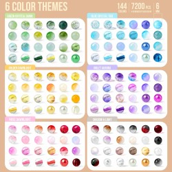 Kit de fabrication de bracelets en perles de verre de 6 mm, 7 200 pièces, 144 couleurs assorties, perles de cristal pour bracelets et fabrication de bijoux, perles rondes en verre craquelé pour bricolage, colliers d'amitié, bracelets de boucles d'oreilles Kit de fabrication de bracelets en perles de verre de 6 mm, 7 200 pièces, 144 couleurs assorties, perles de cristal pour bracelets et fabrication de bijoux, perles rondes en verre craquelé pour bricolage, colliers d'amitié, bracelets de boucles d'oreilles