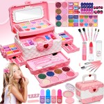 Ensembles de maquillage pour enfants pour filles – Ensembles de maquillage pour filles de 5 à 8 ans, Maquillaje para Niñas, kit de maquillage de jeu, meilleurs jouets pour petite fille, articles de princesse pour tout-petits, âges 3456789, cadeaux d'anniv