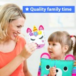 KRAFUN Mon premier kit de couture pour enfants débutants, 7 projets de bricolage faciles de poupées en peluche et d'oreillers en peluche, instructions et feutre, cadeau pour filles, garçons, apprendre à coudre, broderie