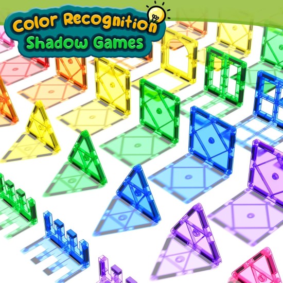 Carreaux magnétiques Jouets pour tout-petits Blocs de construction magnétiques pour enfants âgés de 3 à 12 ans Jouets éducatifs STEM pour filles et garçons Jouets sensoriels pour enfants autistes Incontournables en classe Panier de Pâques pour tout-petits