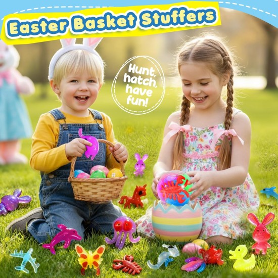 Kit de jouets magiques elfe de l'eau, kit de gel d'eau pour animaux de compagnie, 20 gels et 24 moules, fabriquez vos propres jouets sensoriels Squishies pour enfants, fabricant de squishy, ​​animaux aquatiques, bricolage de Pâques, cadeaux de Pâques pour