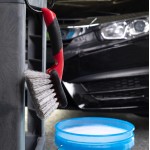 Brosse de lavage de voiture Mothers, brosse pour roues et garde-boue, nettoyant pour pneus à manche court pour les détails de voiture, 10 pouces, rouge/noir