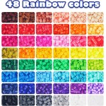 FUNZBO 31000 Kit de perles fusibles de 5 mm – 48 couleurs, fournitures d'art et d'artisanat de Pâques pour enfants, ensemble de jouets, décorations artistiques pour chambre, jouets d'anniversaire, cadeaux pour filles et garçons à partir de 5 ans