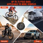 ETENWOLF Manomètre de pneu pour voiture 0-75 PSI, manomètre avec grand cadran lumineux, calibré selon ANSI B40.1 Grade A (plus-moins 1 %), jauge de pneu pour accessoires de voiture (noir)