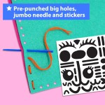 KRAFUN Mon premier kit de couture pour enfants débutants, 7 projets de bricolage faciles de poupées en peluche et d'oreillers en peluche, instructions et feutre, cadeau pour filles, garçons, apprendre à coudre, broderie