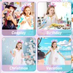 Jouets d'habillage de princesse, vêtements de princesse, Kit Cape de sirène arc-en-ciel, coffret cadeau 9 pièces pour petites filles de 3 à 8 ans
