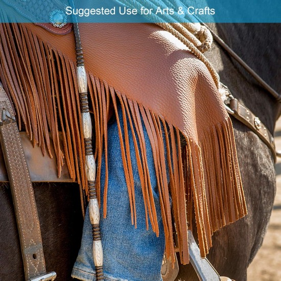 TeeLiy Cordon plat en cuir véritable de 3 mm, cordon de tressage marron clair pour la fabrication de bijoux, lacets de chaussures en cuir, arts et travaux manuels (Tan_3MM_5Yards)