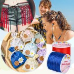 Cridoz Lot de 12 rouleaux de fil en nylon pour bracelets, cordon de soie en queue de rat satiné, cordon de perles soyeux pour Kumihimo, bracelets tressés, colliers pendentifs, macramé, cordons de porte-clés, fabrication de bijoux