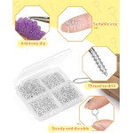 FIVEIZERO Lot de 600 petites épingles à œil pour la fabrication de bijoux et les travaux manuels, mini vis à œillets pour projets artistiques et breloques en perles, petits crochets à œil pour travaux manuels (or et argent, 3 tailles)