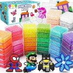 FUNZBO 31000 Kit de perles fusibles de 5 mm – 48 couleurs, fournitures d'art et d'artisanat de Pâques pour enfants, ensemble de jouets, décorations artistiques pour chambre, jouets d'anniversaire, cadeaux pour filles et garçons à partir de 5 ans