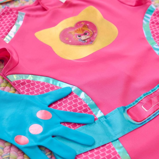 Disney Junior SuperKitties Ginny Ensemble de déguisement 5 pièces pour jeu de rôle de super-héros avec masque, gants et queue, taille 4 à 6X, enfants de 3 ans et plus par Just Play, jouets pour enfants à partir de 3 ans par Just Play